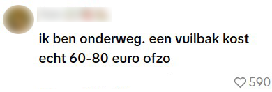 vuilnisbak is duur