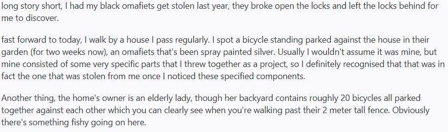 gestolen fiets