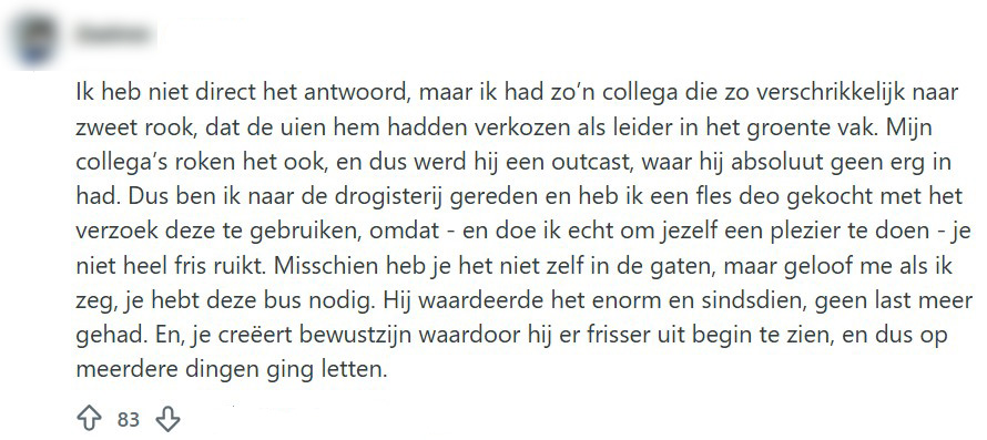 oplossing vieze collega