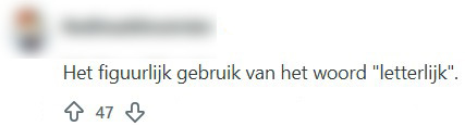 letterlijk