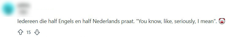 half Engels half Nederlands