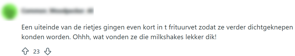 milkshakes rietjes frituurvet