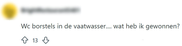 wc borstels in vaatwasser horeca