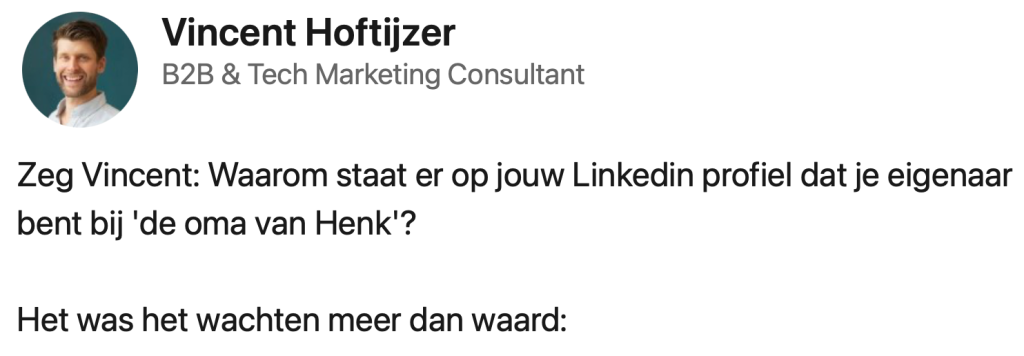 Linkedin bedrijfsnaam