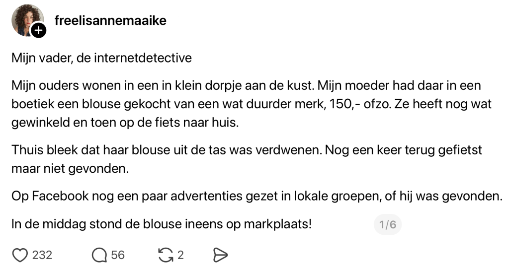 blouse marktplaats gestolen
