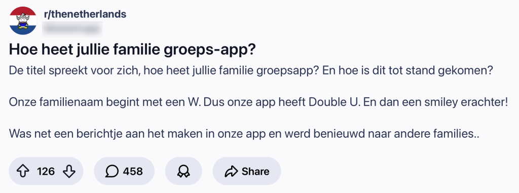 familie groepsapp namen