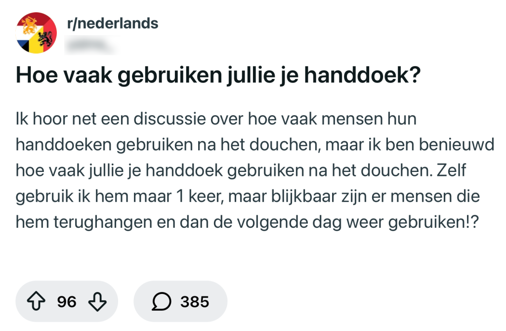 handdoek discussie