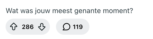 genante moment vraag