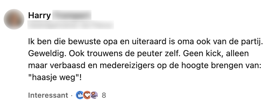 reactie van opa