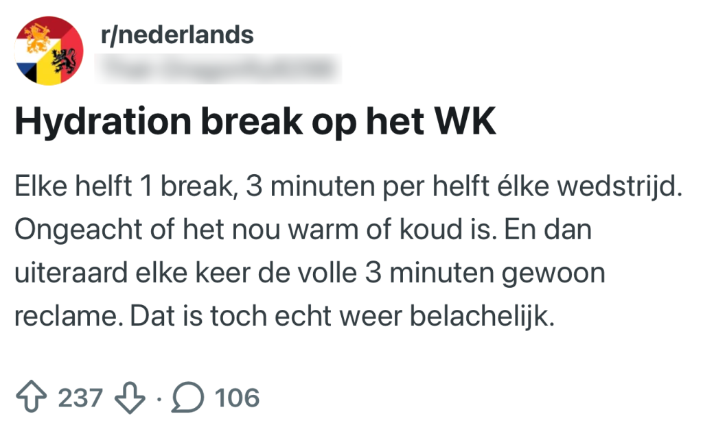 wk voetbal drinkpauzes reclame nos