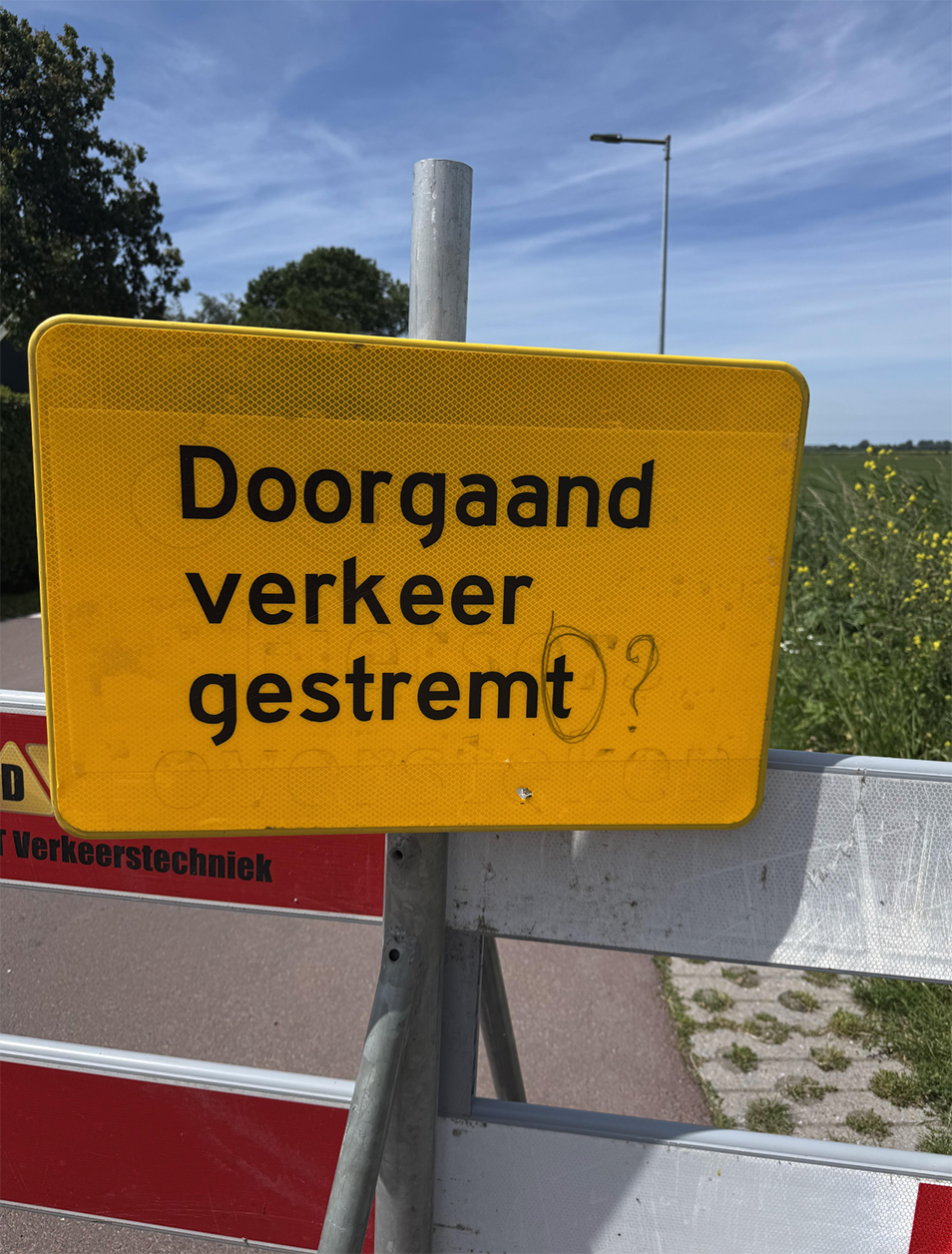 spelfout op verkeersbord