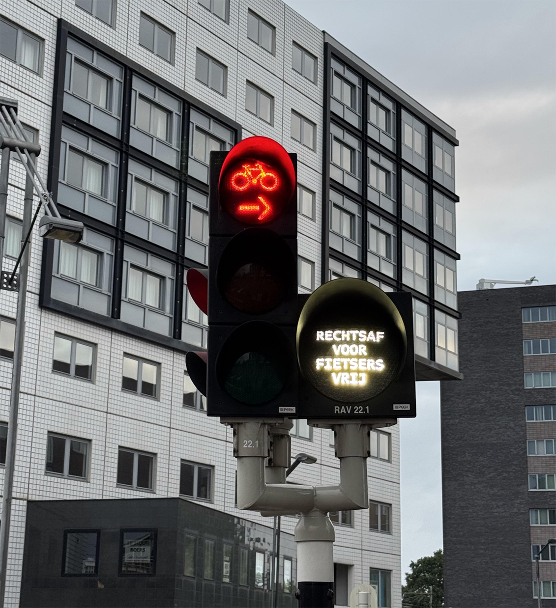 foto van stoplicht voor fietsers in Hengelo