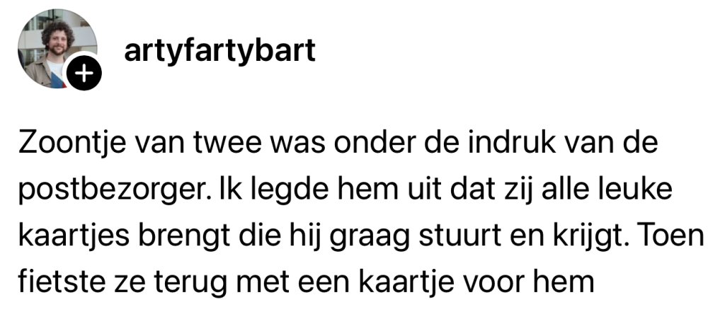 postnl bezorger kaartje