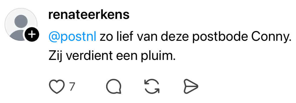 postnl bezorger kaartje
