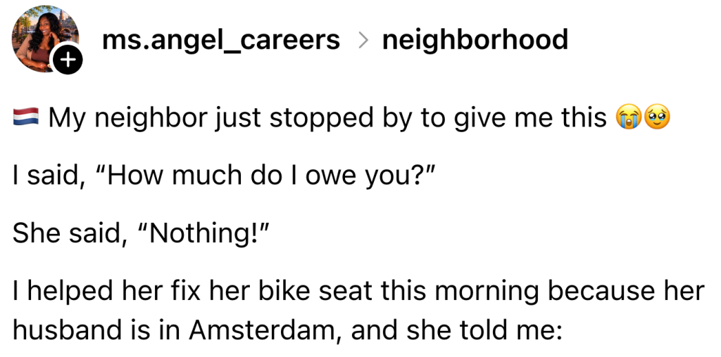 typisch nederlands bedankje buurvrouw