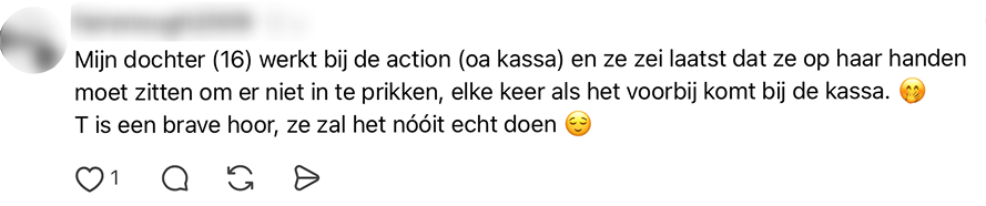 Dochter zal het nooit doen