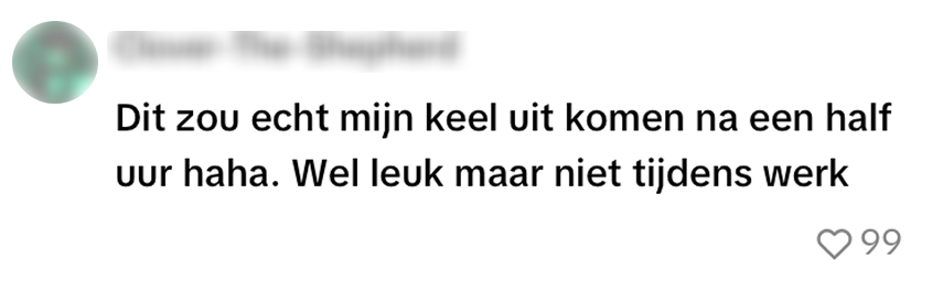 Niet tijdens werk
