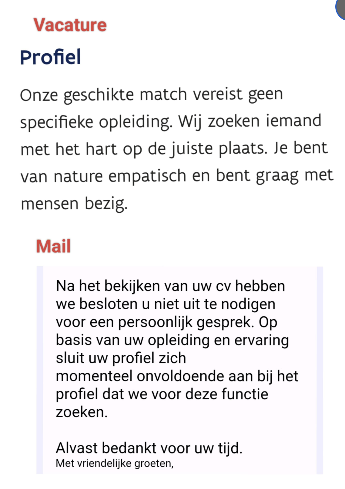 vacature