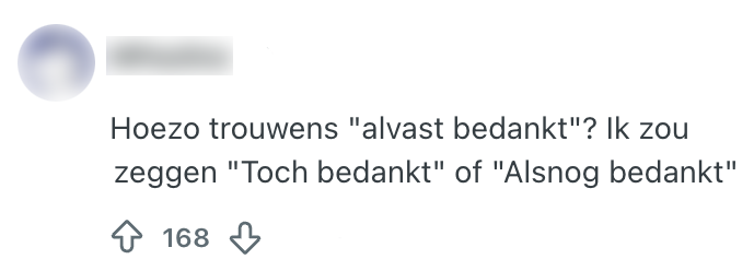 bedankt