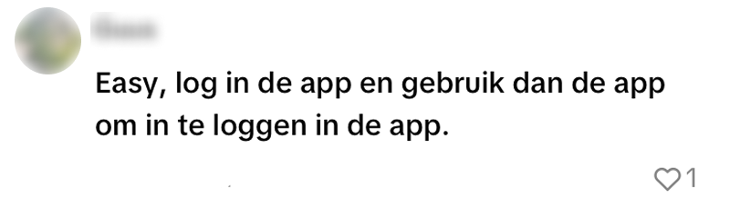 Inloggen in app