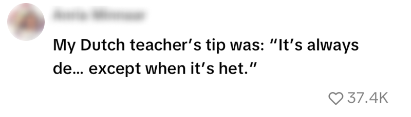 de of het