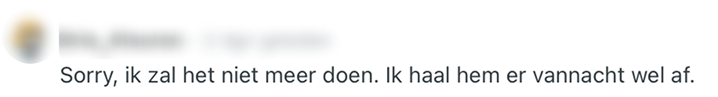 Niet meer doen