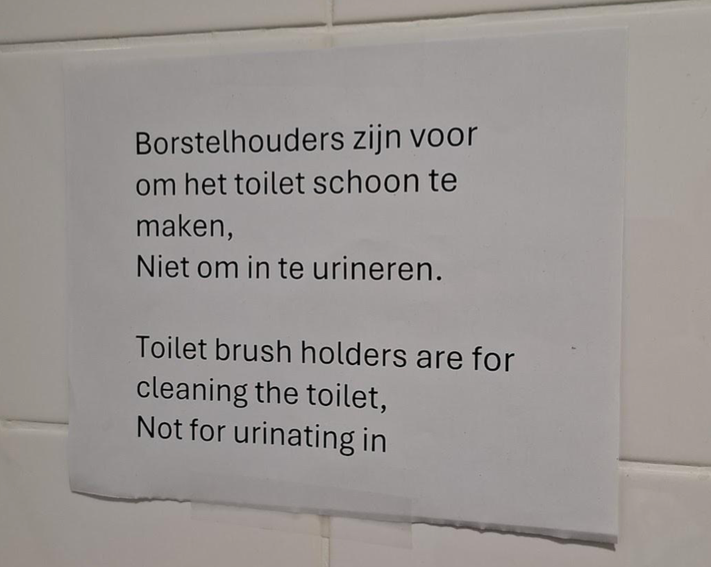 briefje wc universiteit